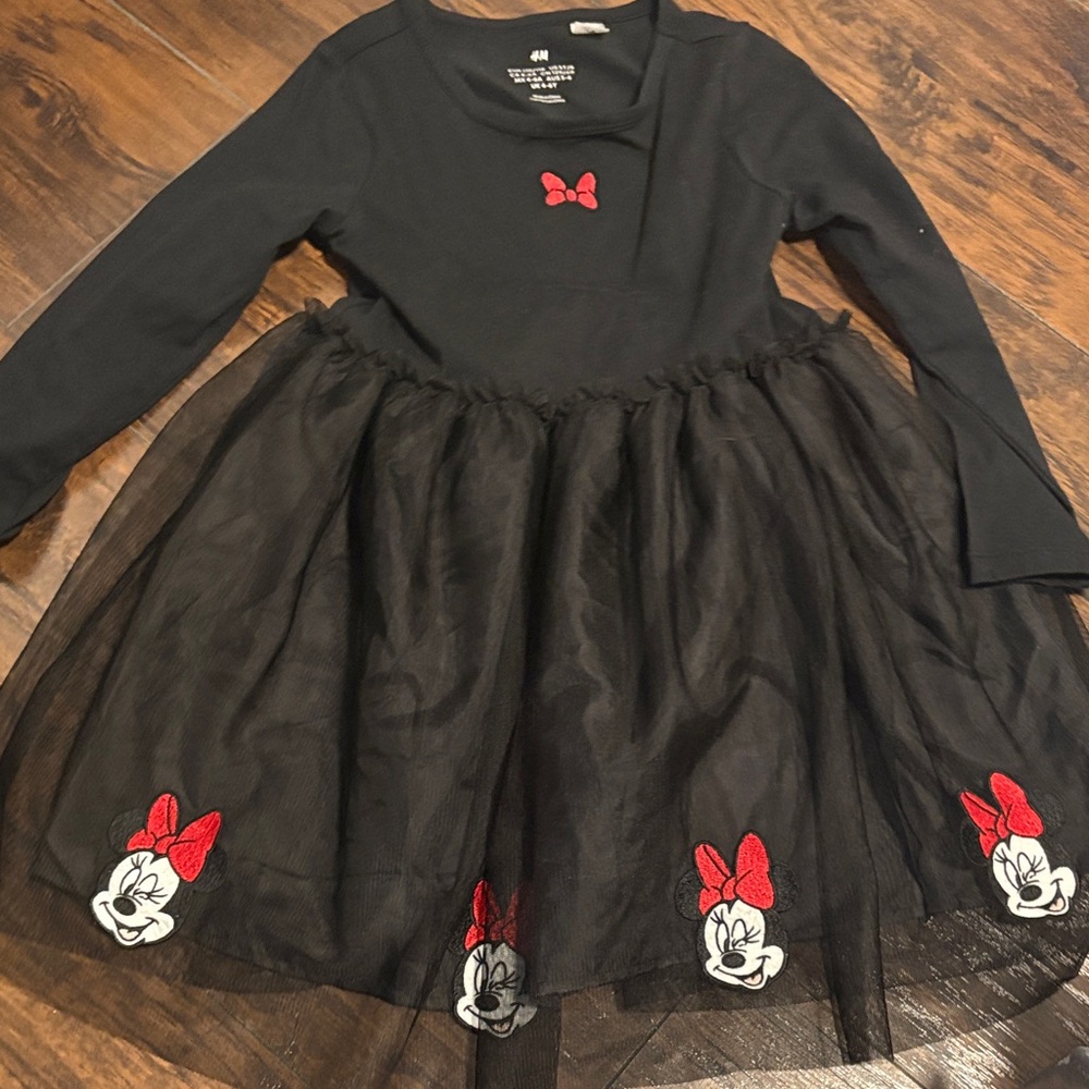 H&M Black Dress with Red Minnie Mouse Accents Girls size 5T/6 - New- No tags
